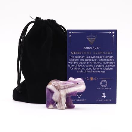 Edelsteen Geluksolifant - Amethist 50x35x25mm