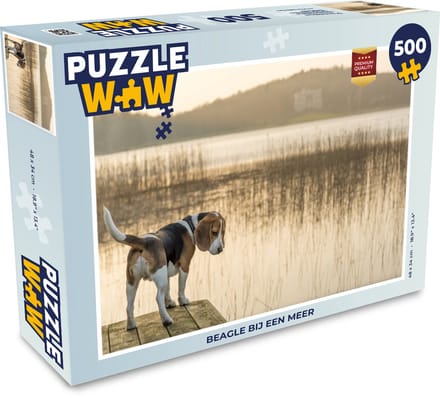 Puzzel Beagle bij een meer - Legpuzzel - Puzzel 500 stukjes