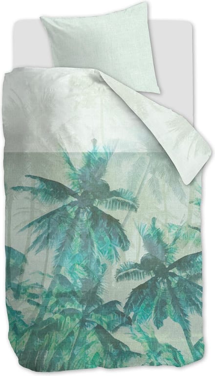 Beddinghouse Palmera - Dekbedovertrek - Eenpersoons - 140x200/220 cm + 1 kussensloop 60x70 cm - Green