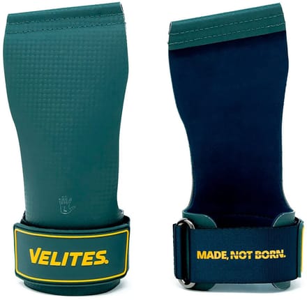 Velites Quad Ultra Hand Grips – CrossFit Handbeschermers – Zonder Chalk – Dark Green-Blue – M