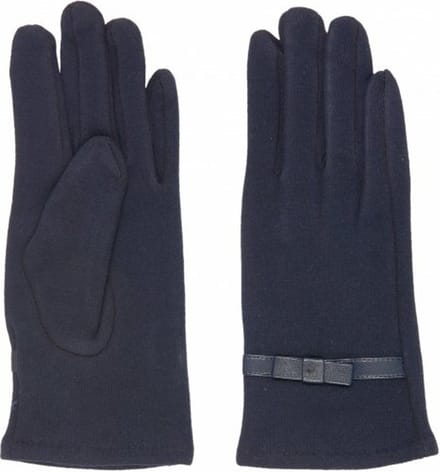 Suede Dames winterhandschoenen met vinger touch - blauw - Maat: One size fits all