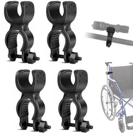 Stokhouder - 4 Stuks - Multifunctioneel - Rubber - Rotatie 360° - Geschikt voor Rollator/Fiets - Duurzaam en Antislip
