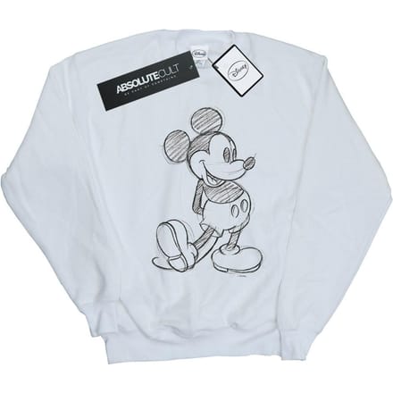 Disney Heren Mickey Mouse Sketch Kick Sweatshirt (Wit)