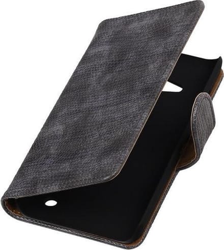 Grijs Mini Slang Booktype Microsoft Lumia 550 Wallet Cover Hoesje
