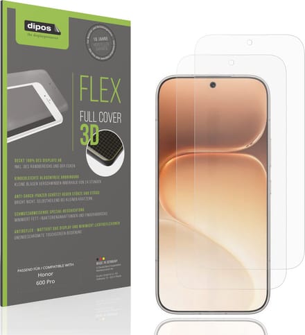 dipos FLEX – 2x Matte Screenprotector geschikt voor Honor 600 Pro | Volledige Schermbescherming | Case-Friendly