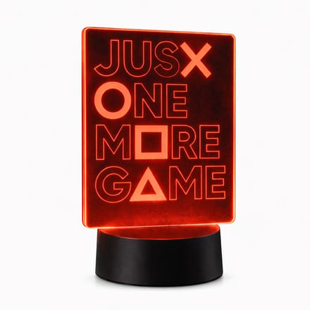 Qware - 3D LED Lamp - Just One More Game - 16 kleuren & effecten - Acryl lamp - Touch control - Afstandsbediening