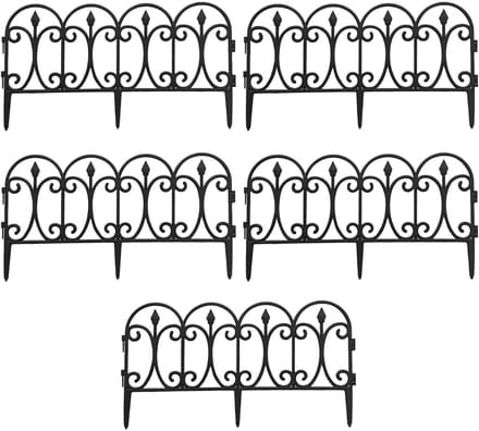 Landschapsafscheiding Set - Tuinrand Borders - Gazon Scheiden - Gereedschapsloze Montage - 5 Stuks - Zwart