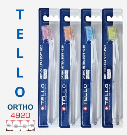 4x TELLO 4920 Soft Touch Ortho Tandenborstel Ultra Soft