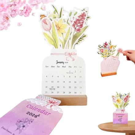 Bureau Kalender 2026 met Mooie Bloemen