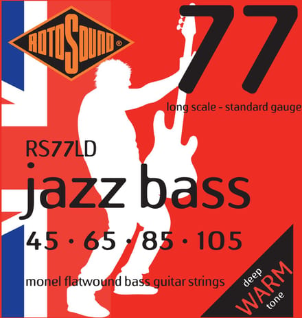 Snarenset basgitaar - Rotosound RS77LD - Jazz Bass 77 - Monel flatwound - 45-105 - Standard gauge