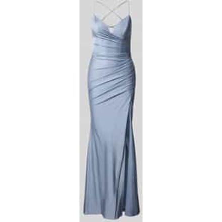 Maxi-jurk met draperieën en loopsplit