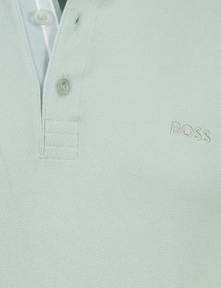 Polo Boss Green Paddy poloshirt groen met witte kraag