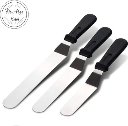 New Age Devi - Paletmes - Glaceermes - Middel - 3 stuks - Gebogen Spatel