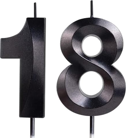 Solidchoice - 3D Verjaardagscadeau Kaars Nummer 18 voor Taartdecoratie