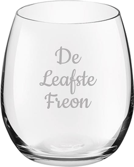 Gegraveerde Drinkglas 39cl De Leafste Freon
