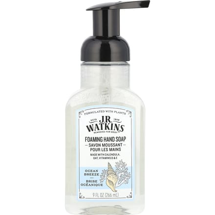 J R Watkins, Foaming Hand Soap, Ocean Breeze, 9 fl oz (266 ml) white