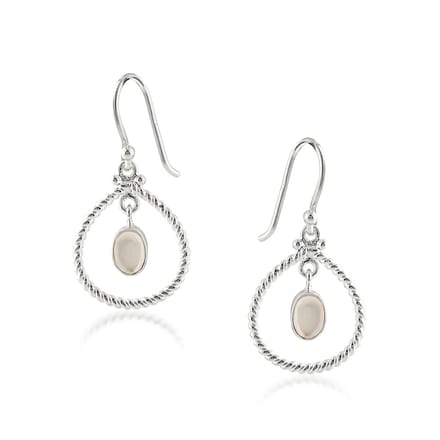 SilverGems Zilveren oorhangers met Rozenkwarts edelstenen
