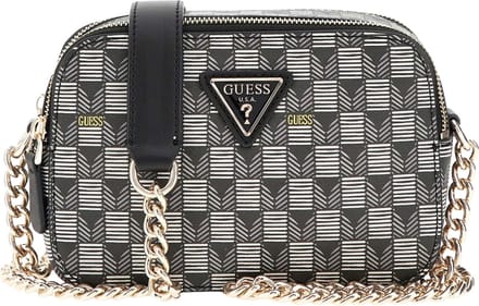GUESS Schoudertas G Wave Camera Crossbody Black Logo Zwart