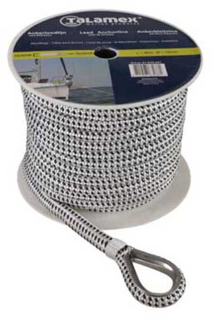 Fenderlijn polyester/pp 12mm 2.5m wit/zwart