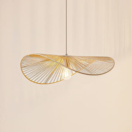 Lindby - hanglamp - 1licht - Papier, ijzer - H: 16 cm - E27 - beige