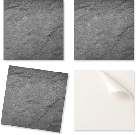 Vinyl wandtegels met print voor de eetkamer, natuursteenstructuur, 9x30x30 cm