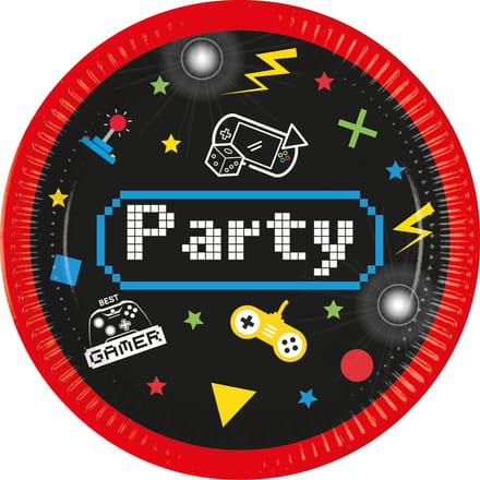 Vegaoo - 8 Gaming Party papieren bordjes 23 cm