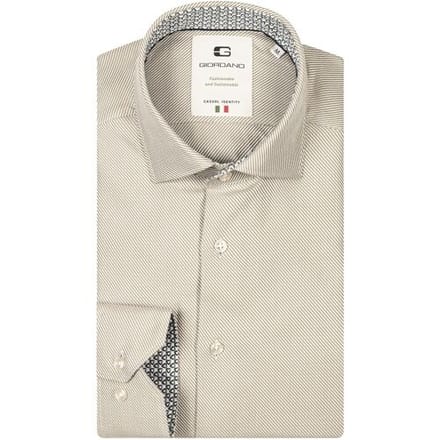 Giordano Overhemd Maggiore Diagonal Stripe Double Twill Two-Ply Cotton Pastel Groen / male