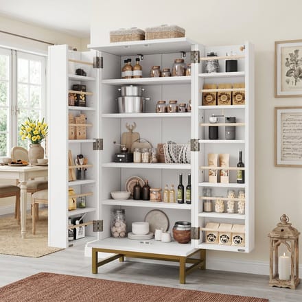 Sweiko Dressoir - Opbergkast - Keukenkast - Verstelbare planken - Wit
