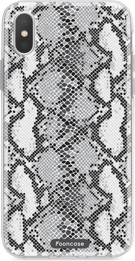 Fooncase Hoesje Geschikt voor iPhone X - Shockproof Case - Back Cover / Soft Case - Snake it / Slangen print