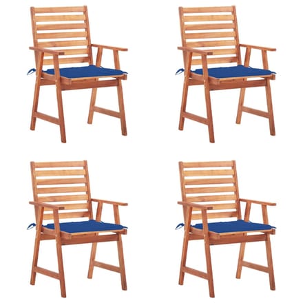 vidaXL - Tuinstoelen - 4 - st - met - kussens - massief - acaciahout