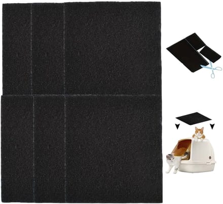Dailygoods- Koolfilter 6 Stuks - Actieve Koolfilters - Vervangende Koolfilter - Geurfilter - 10,5 x 11,5 x 0,5 cm - Polyester