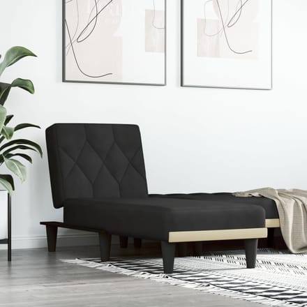 vidaXL - Chaise - longue - fluweel - zwart