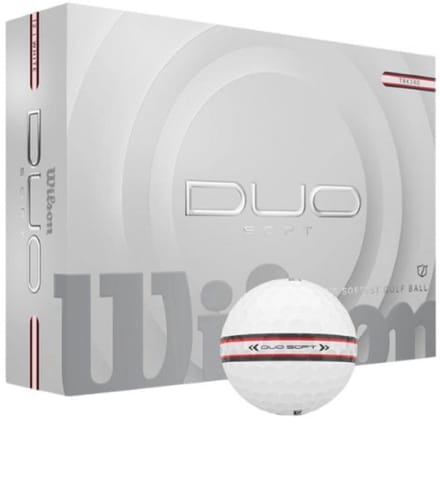 Wilson DUO Soft TRK360 Golfballen 2025 - Wit Rood - 12 Stuks