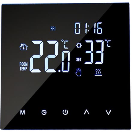WIFI Smart Verwarmingsthermostaat Digitale Temperatuurregelaar Mobiele Telefoon APP Bediening Touchscreen Electric Heating 16A black