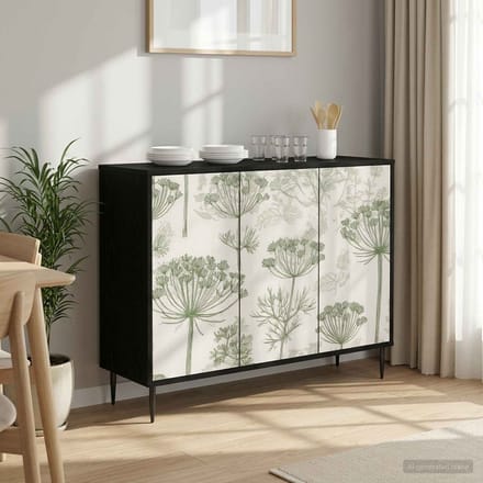 vidaXL - Dressoir - GOTHA - Zwart - eiken - 102 - x - 33 - x - 76 - cm - Bewerkt - hout