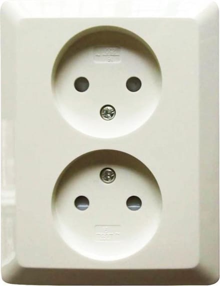 OLYMPIC Dubbel Stopcontact Inbouw – Halfinbouw Wandcontactdoos – Wit – Zonder Randaarde