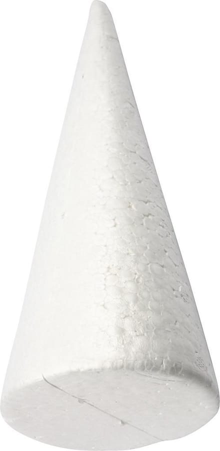 Kegels - Piepschuim - Styropor - Wit - Decoratie - DIY - Kerst - Hoogte: 35cm - Dia: 16cm - 1 stuk
