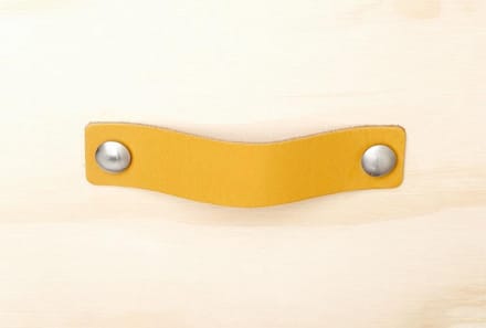 Leren handgreep Okergeel XL 18x3 cm
