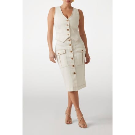 GUESS Naomi Vest Denim Sandy Shore Taglia: 38 | Gilet Outlet | Donna | Blu