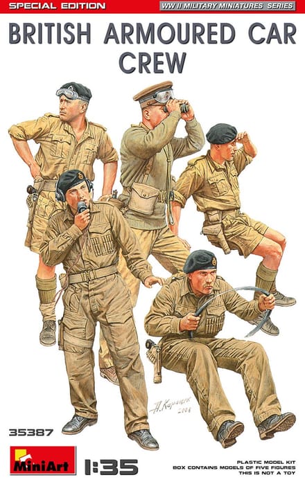 MiniArt Modelbouwpakket Militaire voertuigen - 35387 British Armoured Car Crew - Special Edition - 5 Figuren Plastic - 1:35 - Modelbouw