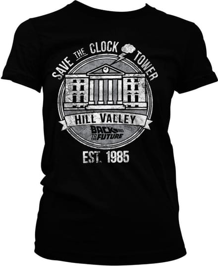 Back to the Future Save The Clock Tower Girly Tee dames-T-shirt zwart