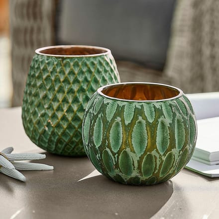 LOBERON Windlicht set van 2 Xerice groen