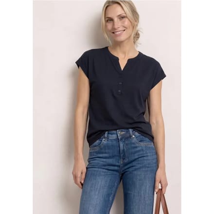Shirt met losse schouders en gespleten hals