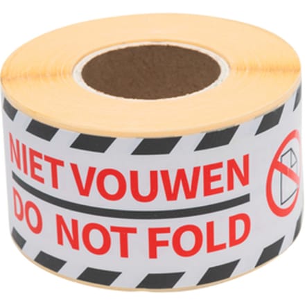 Waarschuwingsetiket Rillprint 46x125mm do not fold wit 250 stuks