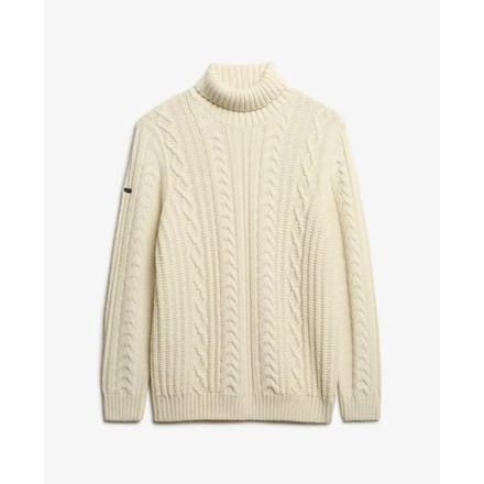 Superdry - Jacob kabeltrui met rolkraag - Heren - Sweaters
