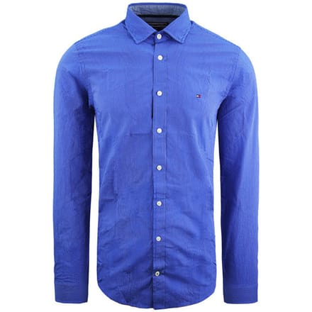 Tommy Hilfiger Darren Slim Fit Gestreept Overhemd Blauw Heren