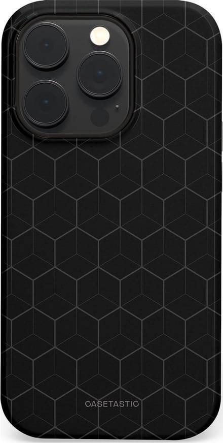 Casetastic hoesje geschikt voor Apple iPhone 14 Pro - MagSafe - Dubbellaagse bescherming - Hexago - Fashion Case - Zwart