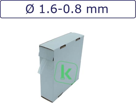 PRO-TIE® - Krimpkous 1,6-0,8 mm Transparant Dunwandig krimpverhouding 2:1 (Box 15 meter) - PRO-TIE