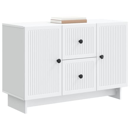 vidaXL - Dressoir - Wit - 89 - x - 34,5 - x - 60 - cm - Bewerkt - hout