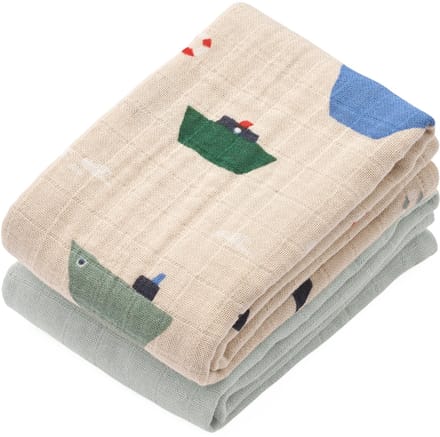 Liewood Lewis Muslin Cloth 2‑Pack - Sailing / Dove Blue Mix